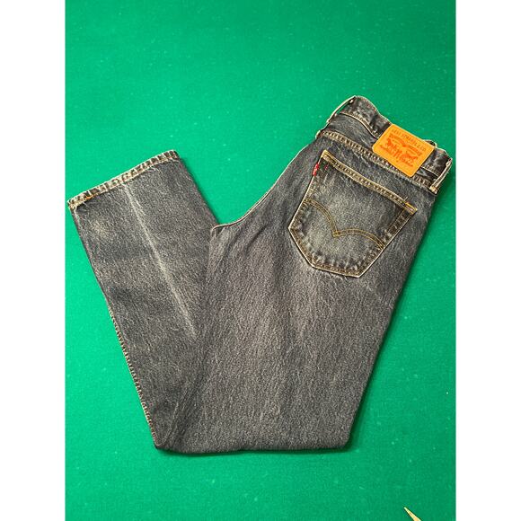 Levi's 505 Jeans Dark Wash Mens 32x32 Classic Fit Straight Cut - Picture 1 of 8